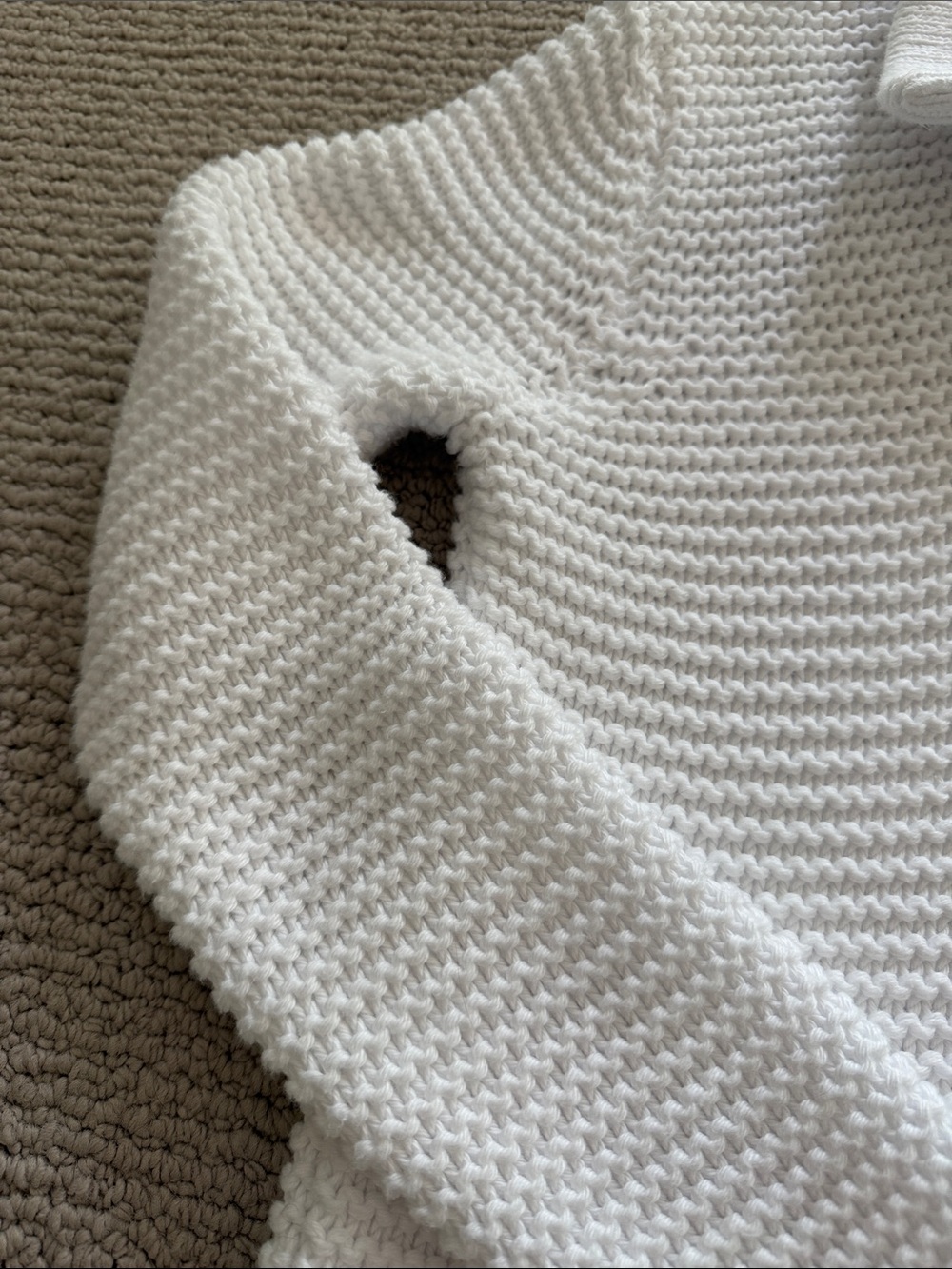 Women's Cream Button-Front Shawl Collar Knit Pullover - Picture 4 of 4